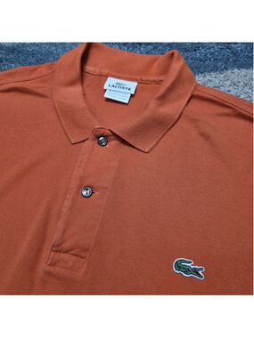 Lacoste Polo Short Sleeve Collared Shirt Orange Size 6